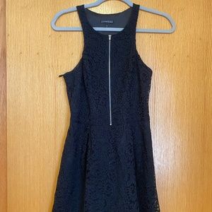 Black Lace Dress with Pockets